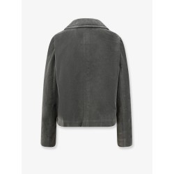 Double-breasted velvet blazer