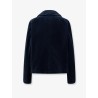 Double-breasted velvet blazer