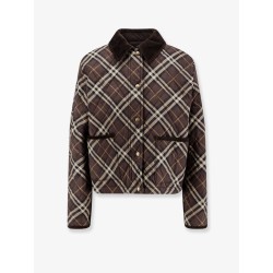 Padded cotton jacket with check pattern