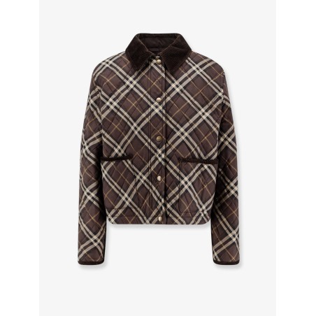 Padded cotton jacket with check pattern