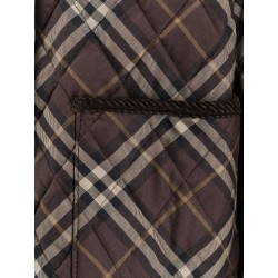 Padded cotton jacket with check pattern