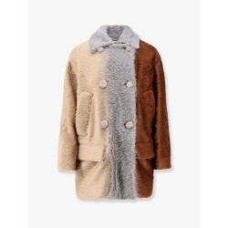 Alpaca and wool double-breasted coat