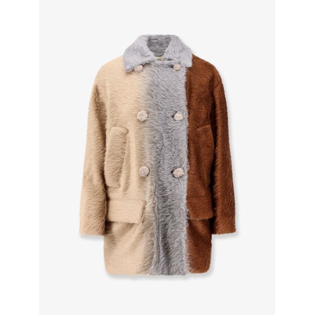 Alpaca and wool double-breasted coat