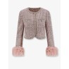 Bouclé fabric blazer with jewels profiles
