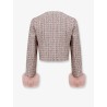 Bouclé fabric blazer with jewels profiles