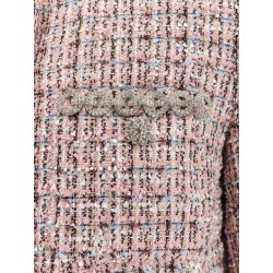 Bouclé fabric blazer with jewels profiles
