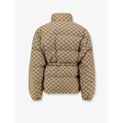 GG Fabric padded jacket with belt