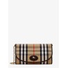 Waxed canvas shoulder bag with Burberry Check motif