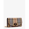 Waxed canvas shoulder bag with Burberry Check motif