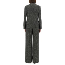 SINGLE-BREASTED JACKET IN WOOL BLEND DOT