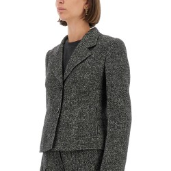 SINGLE-BREASTED JACKET IN WOOL BLEND DOT