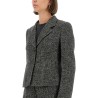 SINGLE-BREASTED JACKET IN WOOL BLEND DOT