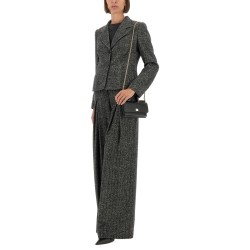 SINGLE-BREASTED JACKET IN WOOL BLEND DOT