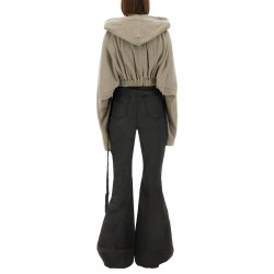 CROPPED HOODED TUNIC SWEATSHIRT