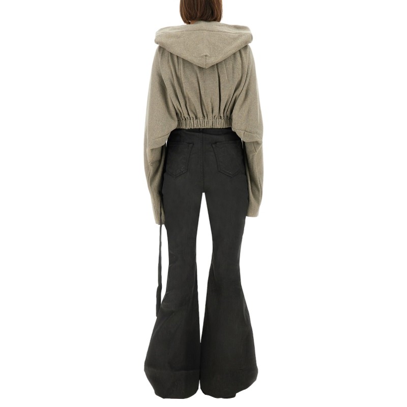 CROPPED HOODED TUNIC SWEATSHIRT