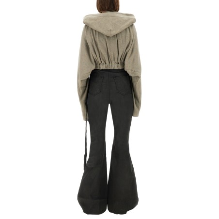 CROPPED HOODED TUNIC SWEATSHIRT