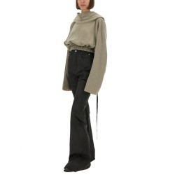 CROPPED HOODED TUNIC SWEATSHIRT