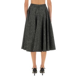WOOL-BLEND DOTTED SKIRT