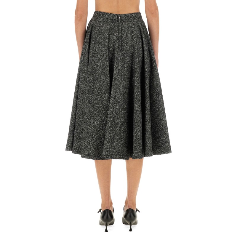 WOOL-BLEND DOTTED SKIRT