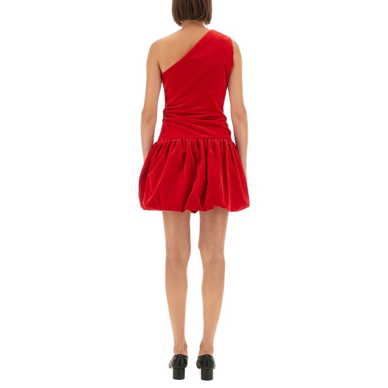 ONE-SHOULDER MINI DRESS "BLOOMER" EFFECT