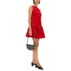 ONE-SHOULDER MINI DRESS "BLOOMER" EFFECT