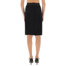 SATIN AND POWERNET MIDI SKIRT