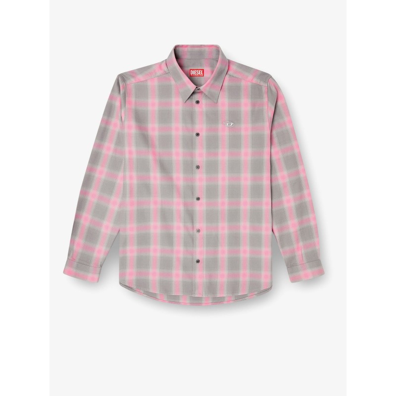 S-Simply Check cotton blend shirt