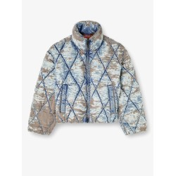 W-Kons down jacket with distressed effect