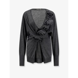 Virgin wool sweater with ruffles