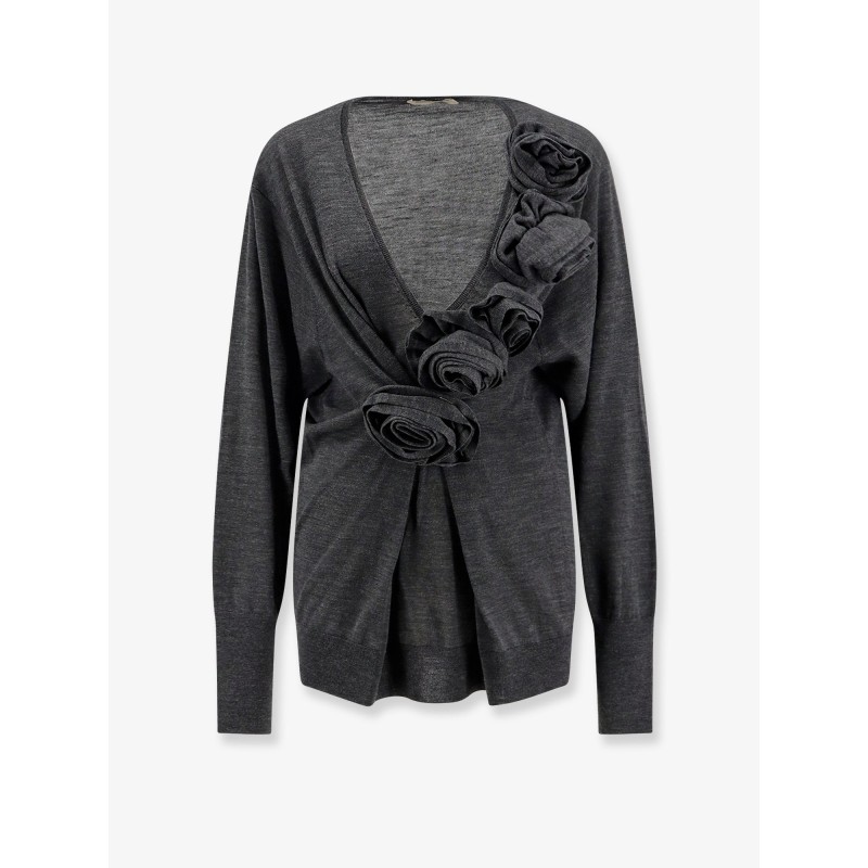 Virgin wool sweater with ruffles