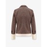 Wool blend blazer with frayed profiles