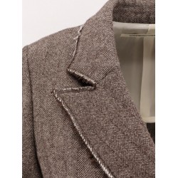 Wool blend blazer with frayed profiles