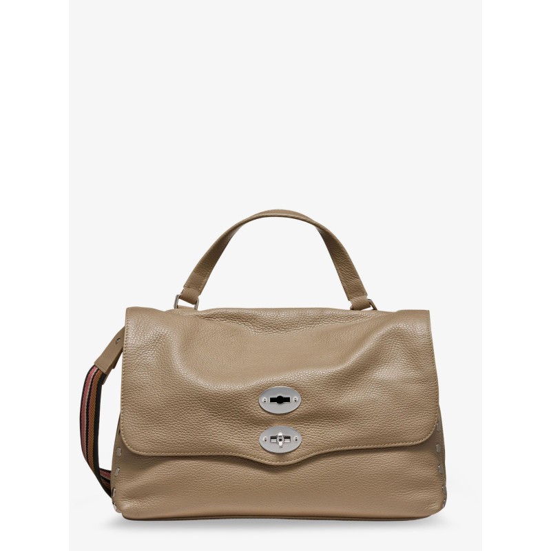 Postina M leather crossbody bag with double shoulder strap