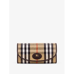 Coated canvas wallet with Burberry Check motif