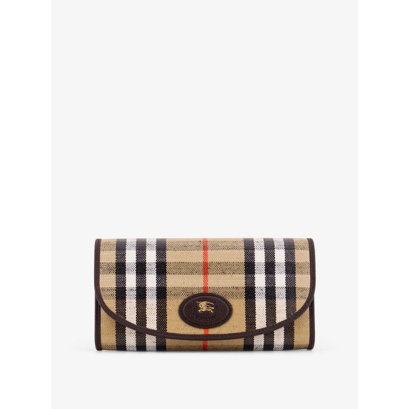 Coated canvas wallet with Burberry Check motif