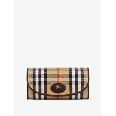 Coated canvas wallet with Burberry Check motif