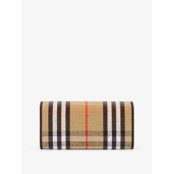 Coated canvas wallet with Burberry Check motif