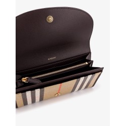 Coated canvas wallet with Burberry Check motif