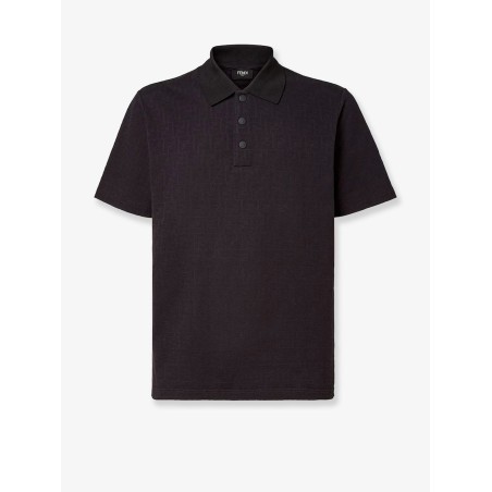 Cotton polo shirt with FF motif