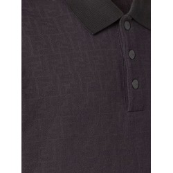 Cotton polo shirt with FF motif