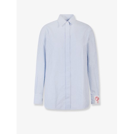 Cotton shirt with striped motif