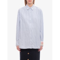 Cotton shirt with striped motif