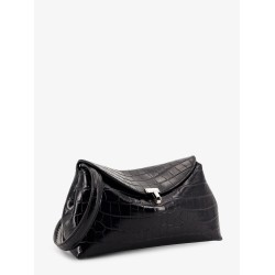 T-Lock Clutch leather shoulder bag with croco effect