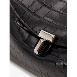 T-Lock Clutch leather shoulder bag with croco effect