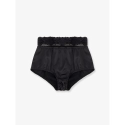 Silk coulotte with lace inserts