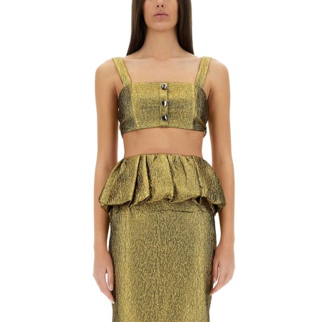 METALLIC JACQUARD CROP TOP