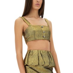 METALLIC JACQUARD CROP TOP