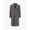 Herringbone pattern wool coat