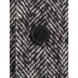 Herringbone pattern wool coat