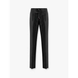 Virgin wool trousers with drawstring